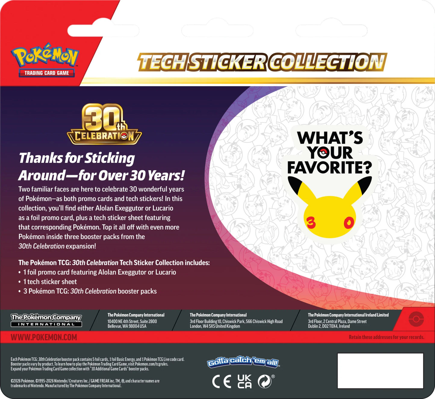 30th Celebration Tech Sticker Collection - Lucario