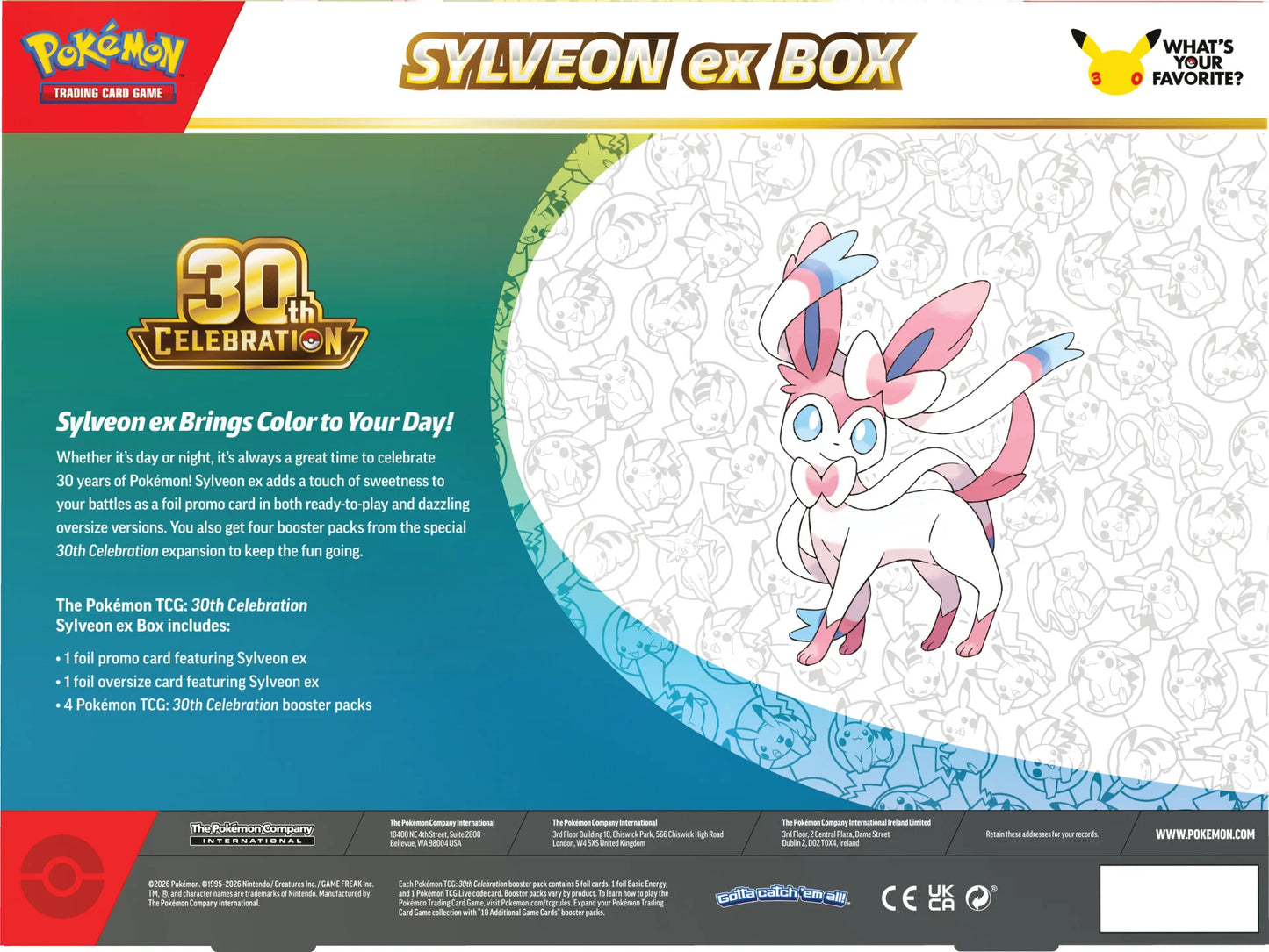 30th Celebration Pokémon Sylveon ex Box